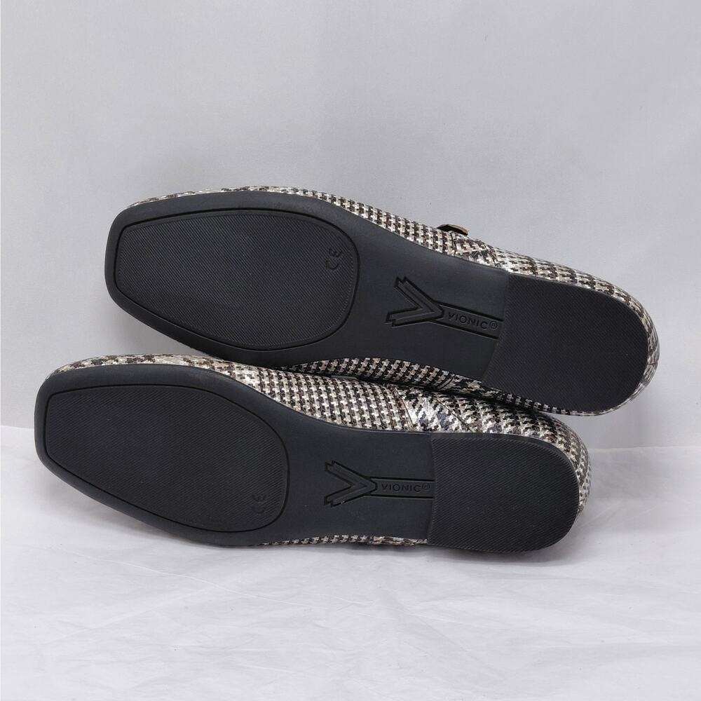 Vionic Mary Jane Ballet Flats Womens Size 6 Houndstooth Plaid Comfort Shoes - Picture 8 of 13